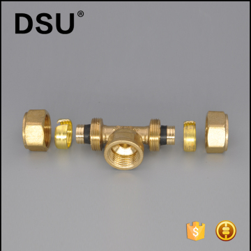 PEX-AL-PEX Quick Connect Brass Compression Fitting Female Tee Fitting