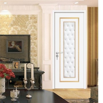 Latest Style White Wooden Doors with Metal Lines