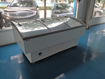 Jenis pulau berkapasitas besar ritel horizontal display freezer