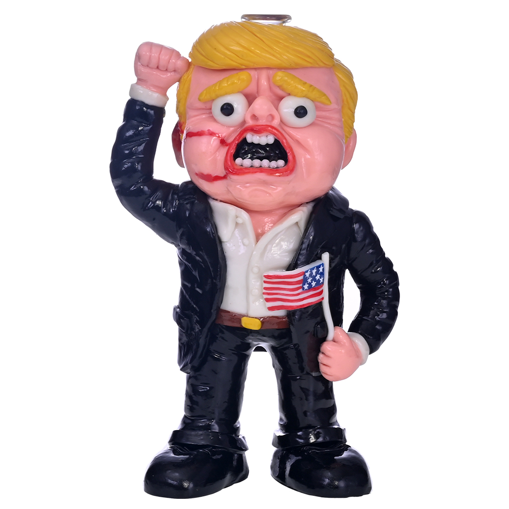 Kindeing a mano in 3D simpatico Trump Bong, elezione presidenziale statunitense, caveo di vetro borosilicato, tubatura dell'acqua di vetro, artigianato fatto a mano