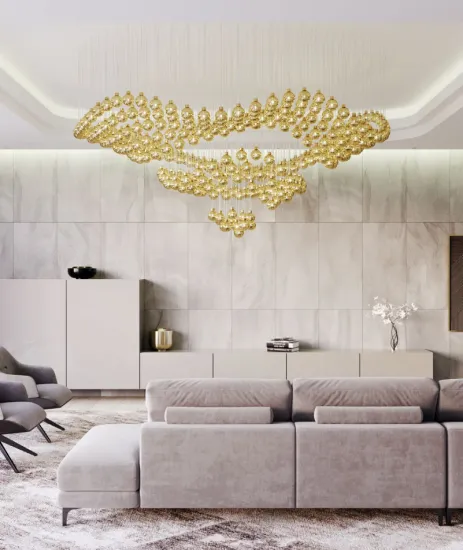 Decoration lobby hanging Modern Glass Crystal Chandelier