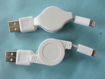 8 Pin Mini Iphone 5 Lightning Charging Cable Retractable For Ipod Nano 7th