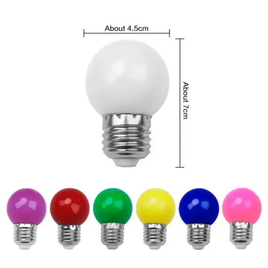 Red Green Yellow White Round Golf Ball LED Bulb E27 Holder 220V G45
