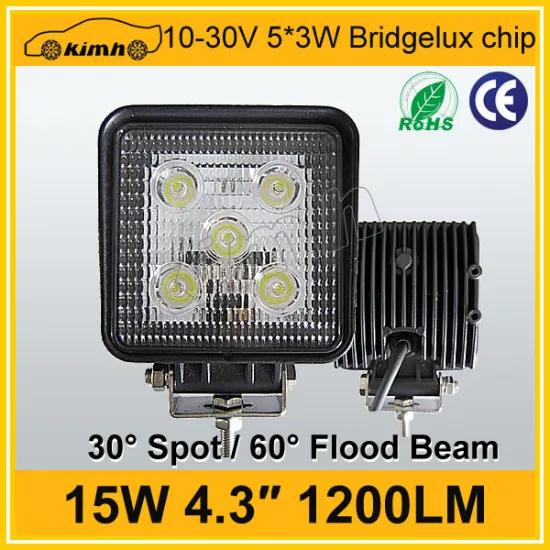 Car Accessories Square Style Tractor 12V 24V 15w Work Light Led