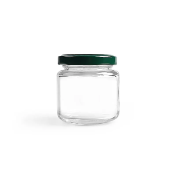 Barattolo di vetro rotondo da 100 ml con coperchio per la marmellata