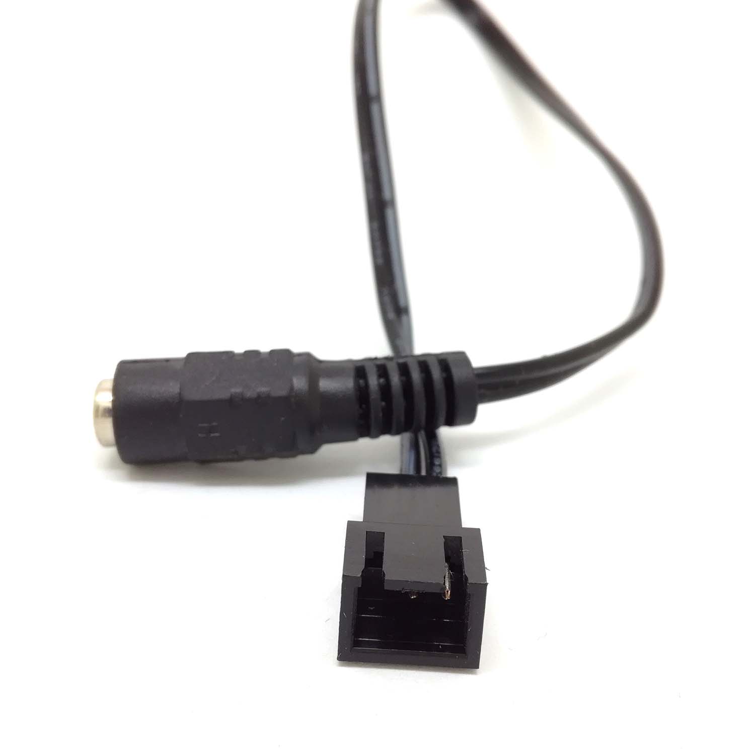 PC 3pin/2pin fans male to 5.5x2.1mm female DC Power cable 12v 9v 5v fan Route adapter convertor cord