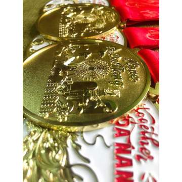 Medaglione in metallo sabbiato in oro lucido personalizzato 2020