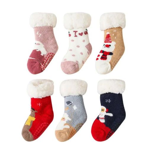 Child non glisser les chaussettes Sherpa floues épaisses