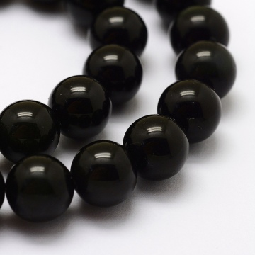 10mm Round Natural Green Eyes Obsidian Beads: Pandahall Collection