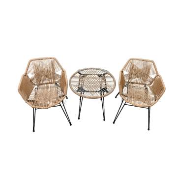 Elegante juego de muebles de jardín con ratán PE