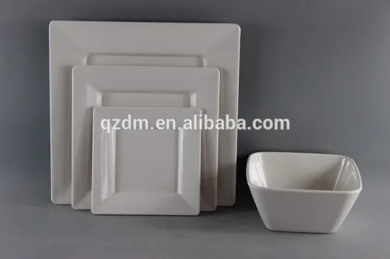 Ivory Melamine Porcelain Dinner Set Square Set