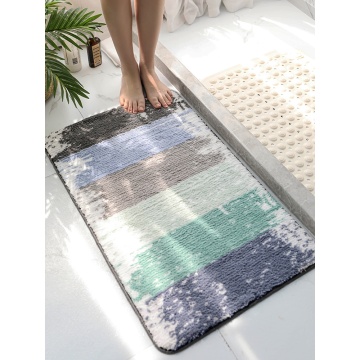 Modern colorful stripe water absorption bath mat