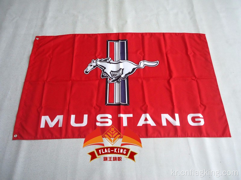 Mustang 그레이 플래그 Mustangs Flag Mustangs red Flag 90×150 cm 100% 폴리스터