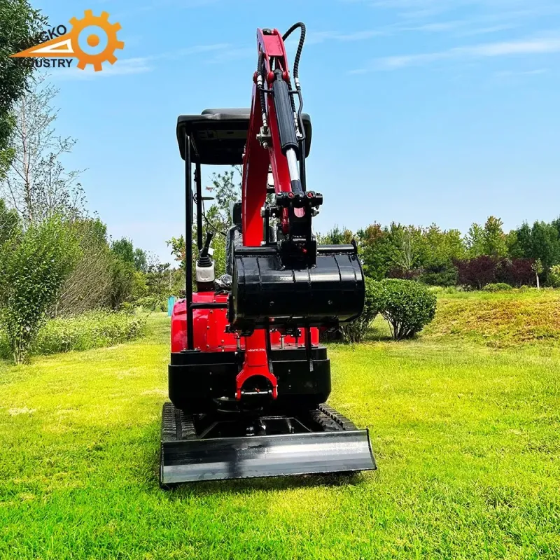 Mini Excavator with Swing Boom and Track Extension