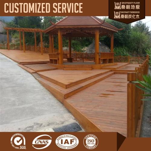 Popular Thermowood Parquet Flooring for Ourdoor Landscape