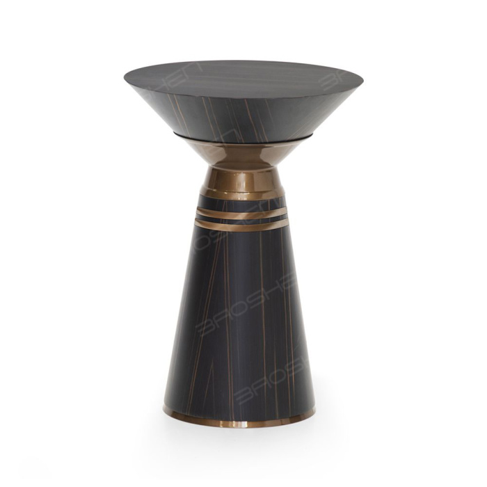 Mesa lateral de metal redonda