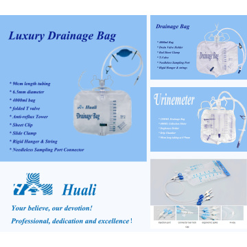 Sampling port valve for urine bag