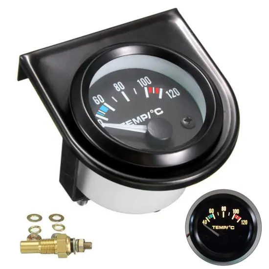 2" 52mm Digital Car Water Temp Temperature Gauge 12V 40-120℃ LED With With Water Temp Joint Pipe Sensor Adapter Auto Meter
