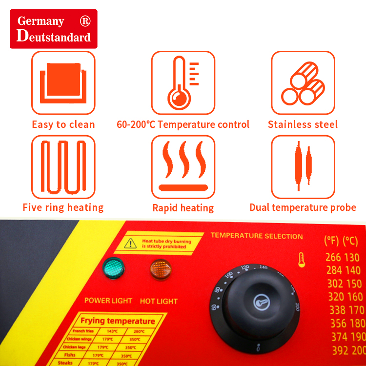 अच्छी गुणवत्ता के साथ सिंगल इलेक्ट्रिक डीप फ्रायर