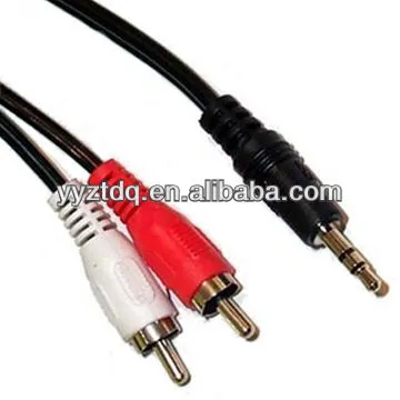 3.5mm plug to 2RCA cable