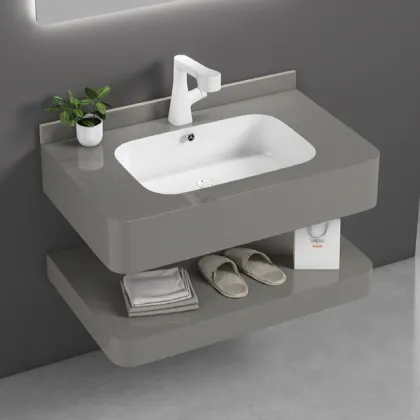 Marbled Integrated Vanity Sink for Luxury Bathroom