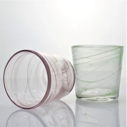 Colored Cloudy Pinto Drinking Water Wine Glass Cup