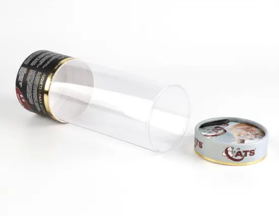 clear pvc pet food tube cylinder box