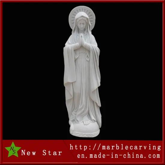 Marble Figure Our Lady Stone Virgin Mary Statue