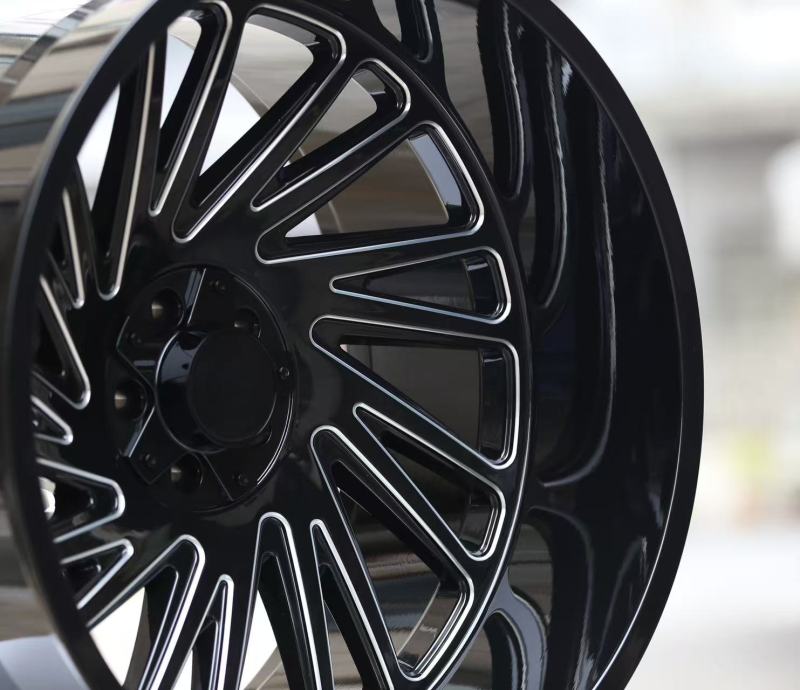 Gloss Black Milled 24-inch Wheel Rim