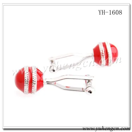 YH-1608 Novelty Red Cricket Cufflink, Sport Cufflinks