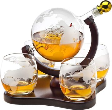 Hot Sale Whiskey Set: Decanter with Glasses, Funnel, and Stainless Steel Stones