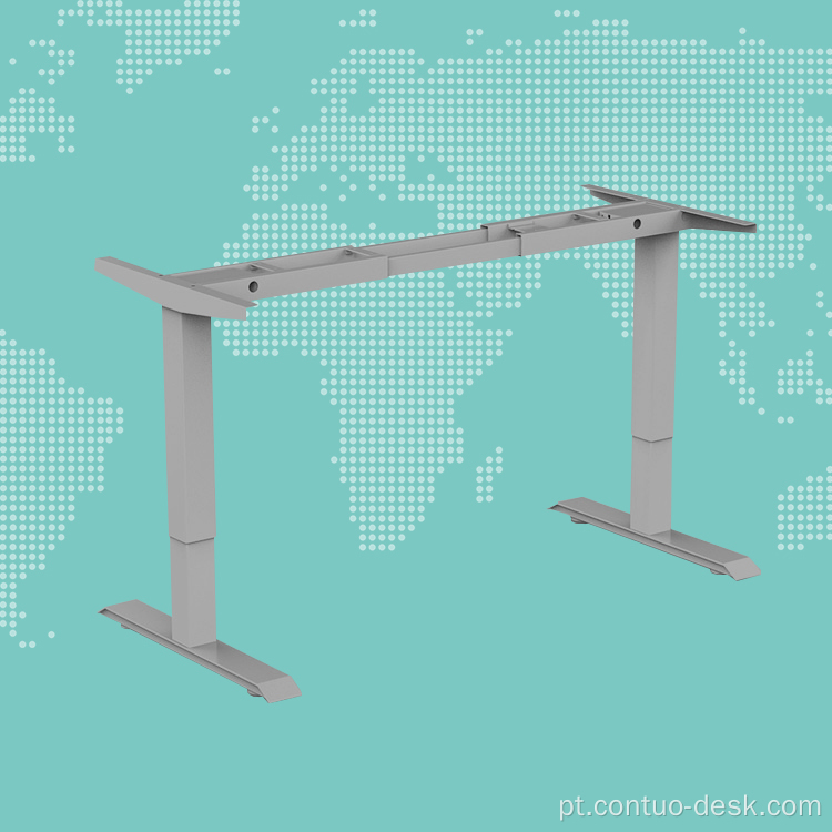 Bases Mesa do escritório Design de mesa motorizada Design de mobília de aço de aço Sit-Stand White Office Desk