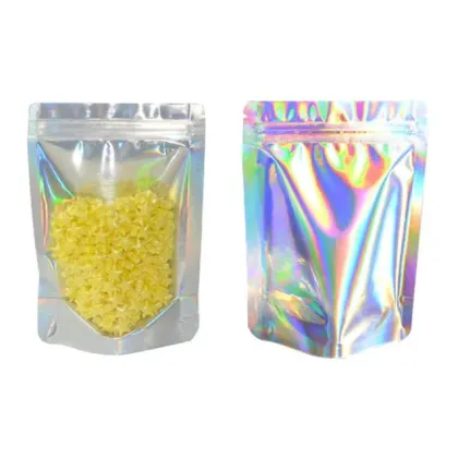 Zipper Laser Holographic Mylar Bags Holographic Pouches