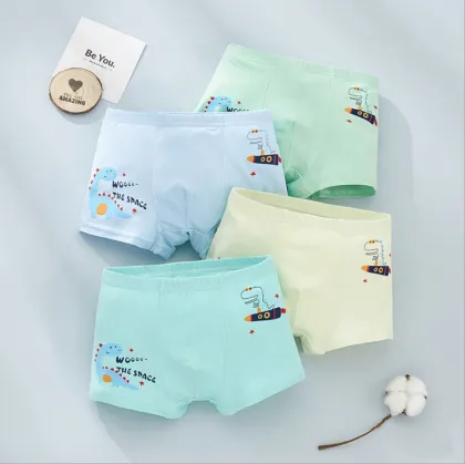 Spring New Children Cotton Underwear Comfortable Baby Cartoon Printed Boxer Shorts