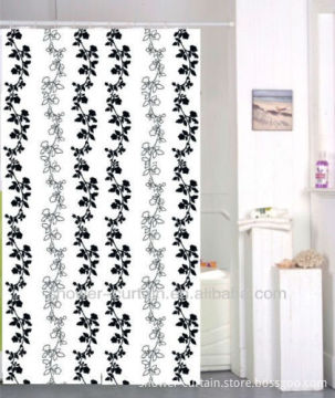 leaf printed shower curtain 100% polyester fabric