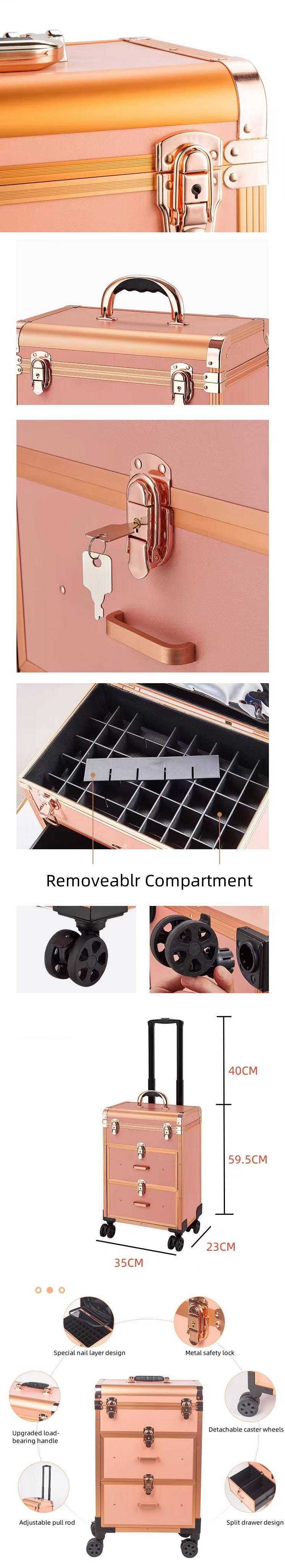 Extendable Trays Makeup Case