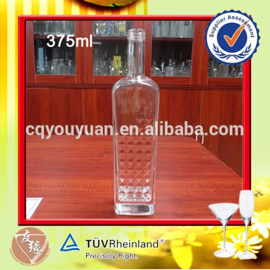 Wholesale custom shaped whiskey glass bottle 375ml 750ml
