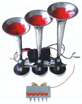 3 Iron Chrome Trumpets Melody Air Horn 5 Tones for Truck or Car