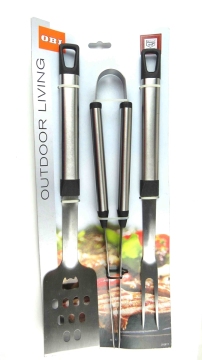 3pcs BBQ tongs BBQ spatula BBQ frok stainless steel BBQ tool set