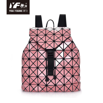 Mochila geométrica para laptop mochila moda couro para mulheres