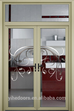 aluminum tempered glass swing window for building project