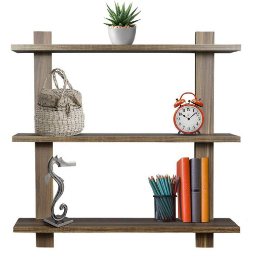 3 Tier Walnut Shelf Rack Decorative Hanging