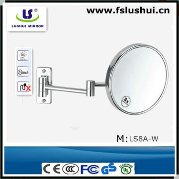 wall mounted round metal pewter framed mirror