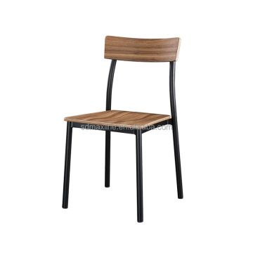Vintage Metal Chair with Bent Wood for Industrial Cafe Furniture