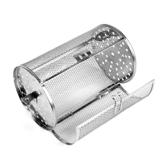 Stainless Steel Rotisserie Grill Basket for BBQ Roasting Vegetables and Peanuts