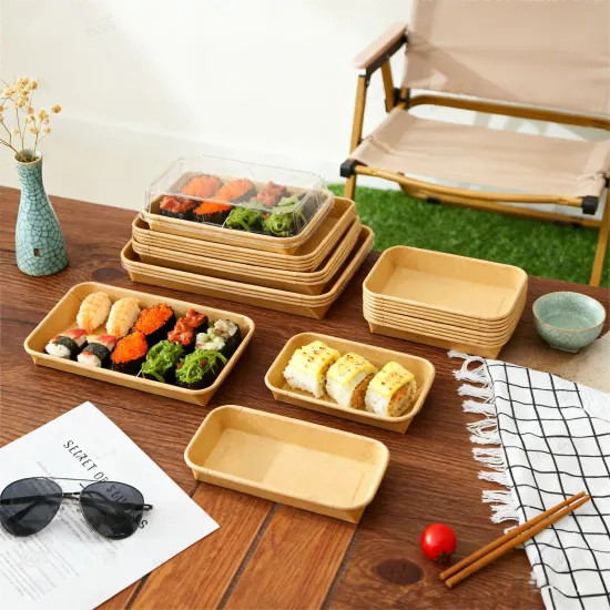 Sustainable Kraft Paper Type Disposable Sushi Packaging