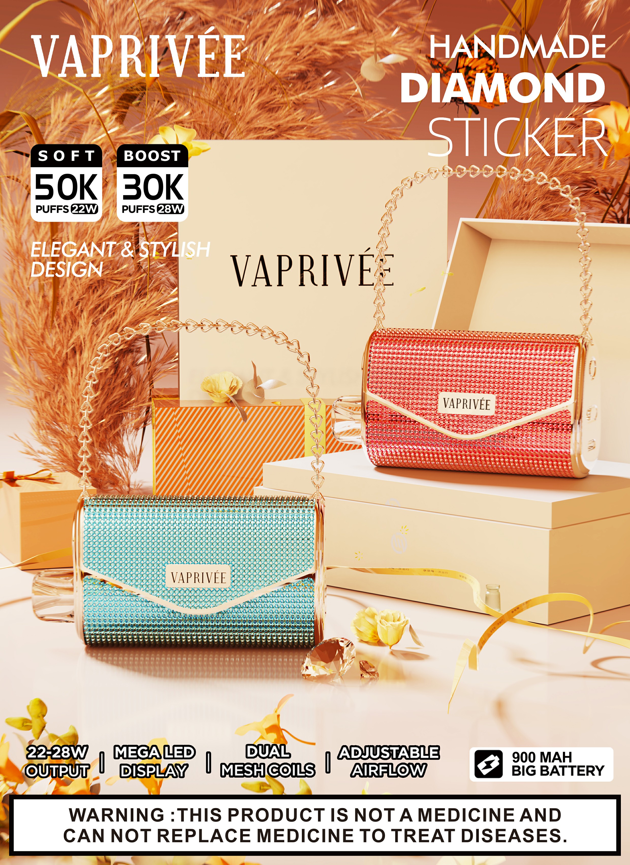 Vaprivee 50rb isapan Vape sekali pakai