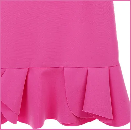 sweet style o-neck straight pleated bottom vest dress