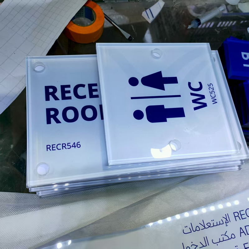 Tempered glass signage