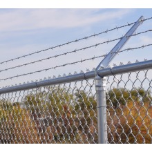 Security Chain Link Fence with Top Barbed Wire